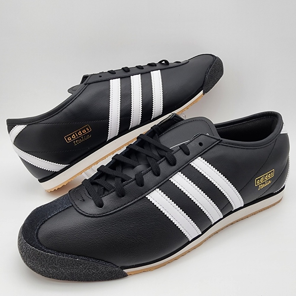 Adidas Italia 70s Sneakers Mens 11.5 Black White Gum Leather Low Top Retro